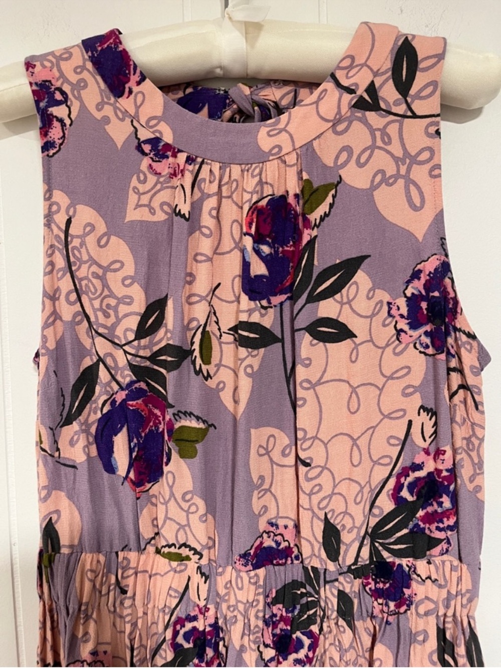 Boden Floral Midi Dress 6 Wedding Guest Tea Garden Party Sleeveless pocket - Picture 7 of 11